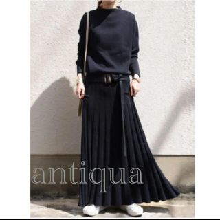 アンティカ(antiqua)のお値下げ◡̈⃝︎⋆︎*antiqua＊ニットロング　マキシワンピース(ロングワンピース/マキシワンピース)