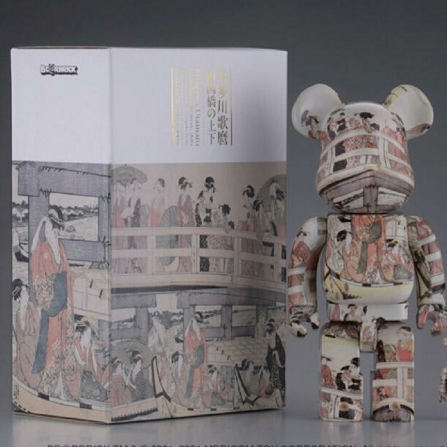 全高約70mm400%ベアブリック BE@RBRICK 喜多川歌麿「両国橋の上下」 100%＆400%