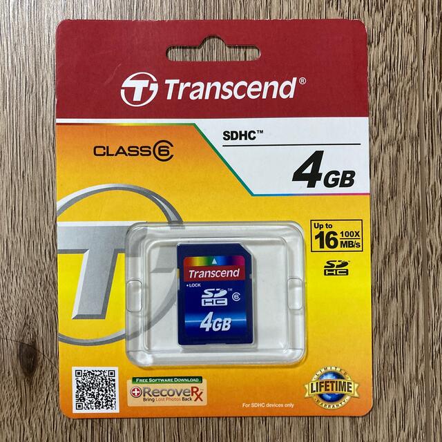 Transcend(トランセンド)のSDカード（4GB） スマホ/家電/カメラのPC/タブレット(PC周辺機器)の商品写真