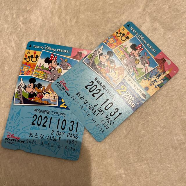 Disney(ディズニー)のDisneyリゾートライン2日間券　2枚 チケットの施設利用券(遊園地/テーマパーク)の商品写真