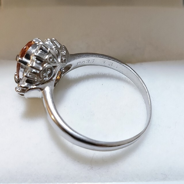 ダイヤモンド×インペリアルトパーズ リング Pt900 1.35ct 6.3g