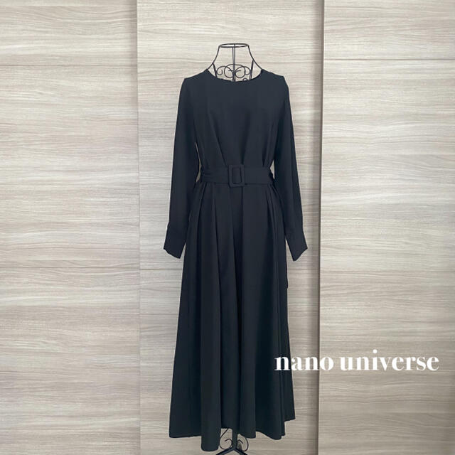 nano・universe(ナノユニバース)のnano universe  ナノユニバース　ベルト付Aラインワンピース レディースのワンピース(ロングワンピース/マキシワンピース)の商品写真