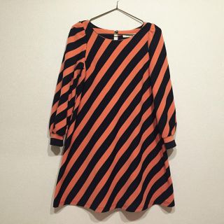 ドットアンドストライプスチャイルドウーマン(Dot&Stripes CHILDWOMAN)のDot&Stripes child woman ボーダーワンピース★厚手(ひざ丈ワンピース)