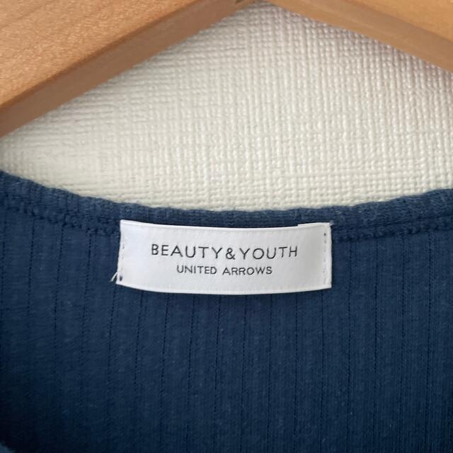 BEAUTY&YOUTH UNITED ARROWS(ビューティアンドユースユナイテッドアローズ)のビューティーアンドユース　ユナイテッドアローズ　リブ　ブルー　　ワンピース レディースのワンピース(ロングワンピース/マキシワンピース)の商品写真