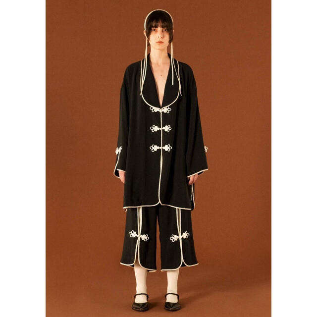 キュプラ100%サイズ2FUMIE=TANAKA 21AW piping gown(BLACK/2)