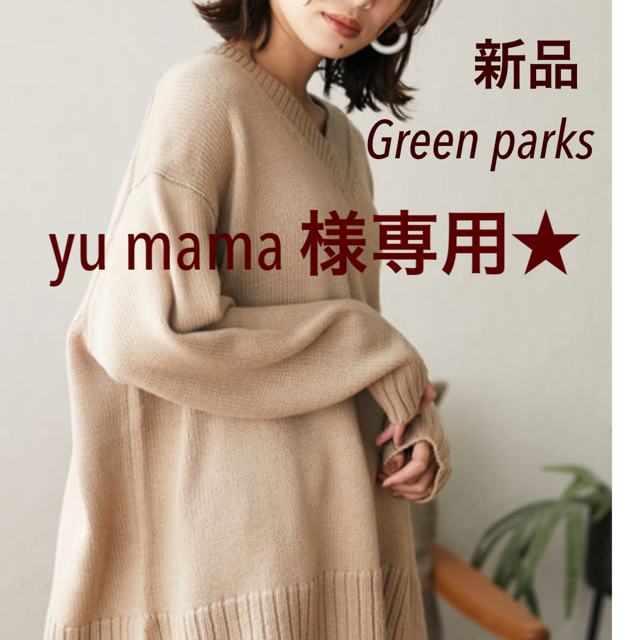 green parks(グリーンパークス)の新品　Vネックオーバーサイズセーター　ウォッシャブルニット　グリーンパークス レディースのトップス(ニット/セーター)の商品写真