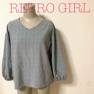 レトロガール(RETRO GIRL)のレトロガール　ふんわり袖 ゆったり グレンチェック ブラウス(シャツ/ブラウス(長袖/七分))