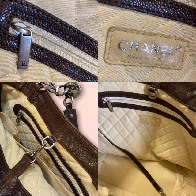 CHANEL(シャネル)のシャネル　チェーントートバッグ　アンティークシルバー　キャビアスキン レディースのバッグ(トートバッグ)の商品写真