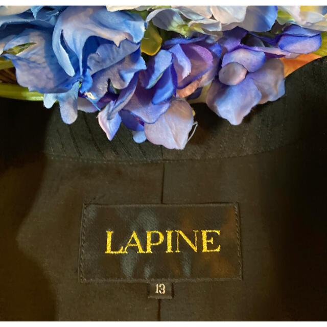 LAPINE(ラピーヌ)の美品◆◇LAPINE◇ラピーヌ◇◆シルク ジャケット ブラック 大きいサイズ レディースのジャケット/アウター(テーラードジャケット)の商品写真
