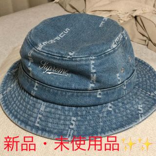 シュプリーム(Supreme)の新品✨🌈supreme ロゴストライプ ジャガード デニムクラッシャー(ハット)