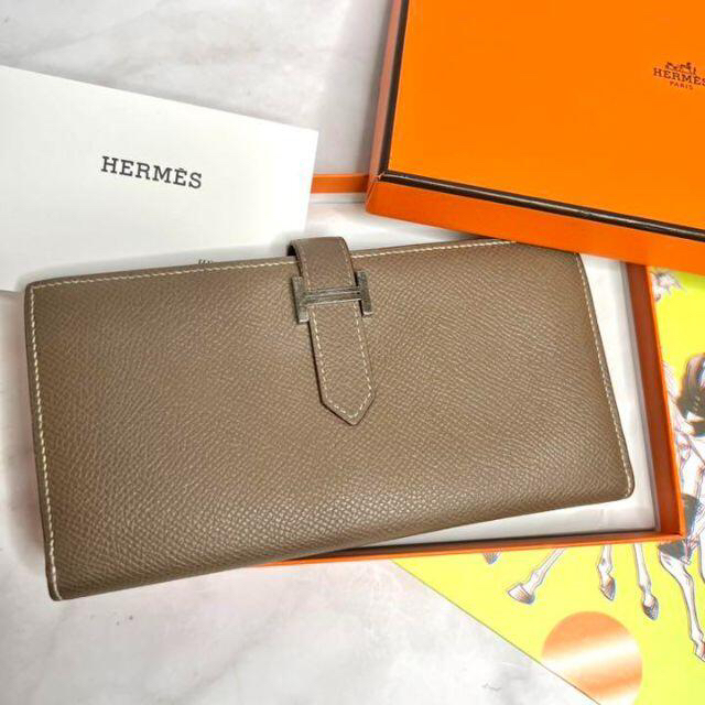 HERMES エルメス 美品 ベアンスフレ ヴォー エプソン 長財布 マチあり