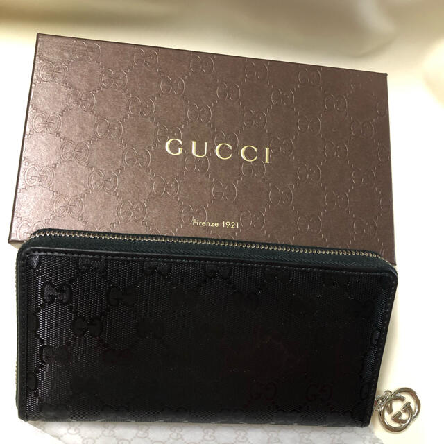 【限定特価】 Gucci - 「新品未使用　正規品」グッチ⭐︎ラウンドGGチャーム付きファスナー長財布 長財布