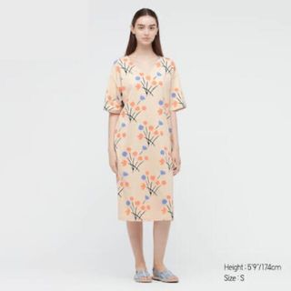 マリメッコ(marimekko)のUNIQLO x marimekko コットンジャージー半袖ワンピース XXS(ひざ丈ワンピース)