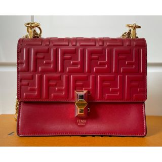 フェンディ(FENDI)のFENDI ミニ　キャナイ　レッドレザーミニバッグ(ハンドバッグ)