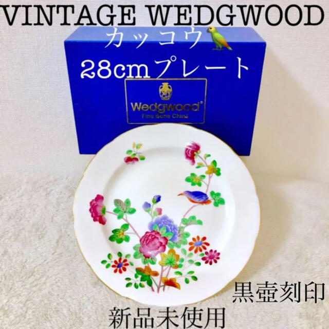 輝く高品質な WEDGWOOD - WEDGWOOD 新品ウェッジウッドプレート大皿カッコーかっこう黒壺刻印28cm 食器