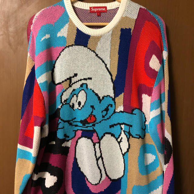 Supreme(シュプリーム)の【美品】supreme  Smurfs Sweater White【L】 メンズのトップス(ニット/セーター)の商品写真