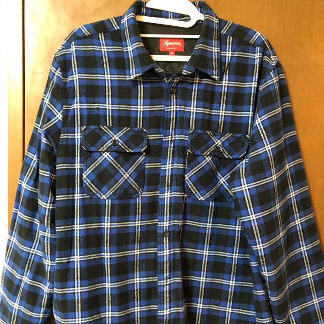 Supreme Arc Logo Quilted Flannel Shirt