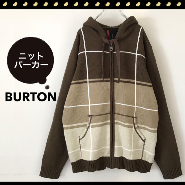 バートン★ニットパーカー★セーター★BURTON★フーディカーディガン★L