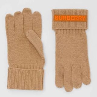 バーバリー(BURBERRY)のBurberry バーバリー　キングダム＆ロゴ　アップリケ　カシミア　グローブ(手袋)