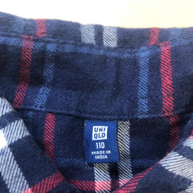 UNIQLO(ユニクロ)のUNIQLO ネルシャツ　110 キッズ/ベビー/マタニティのキッズ服男の子用(90cm~)(ブラウス)の商品写真