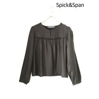 スピックアンドスパン(Spick & Span)の【Spick&Span】ドット幾何柄長袖ブラウス　　カーキ(シャツ/ブラウス(長袖/七分))