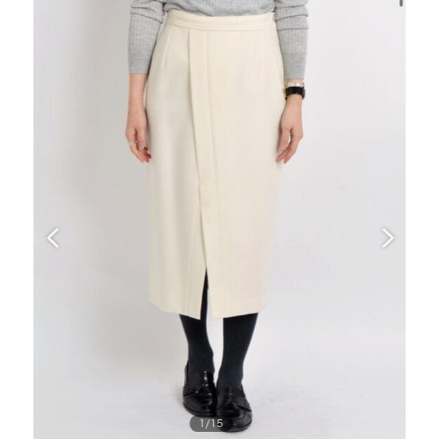 SHIPS for women(シップスフォーウィメン)のシップス　ウールタイトミドルスカート レディースのスカート(ひざ丈スカート)の商品写真
