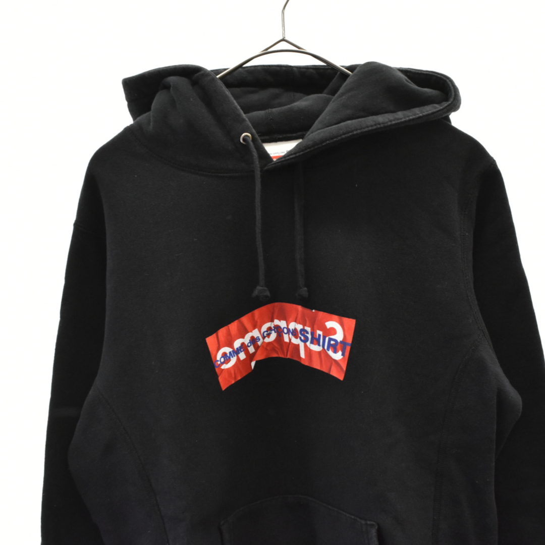 シュプリーム ×コムデギャルソンシャツ COMME des GARCONS SHIRT  17SS  Box Logo Hooded Sweatshirt ペーパーアートボックスロゴプルオーバーパーカー  メンズ M