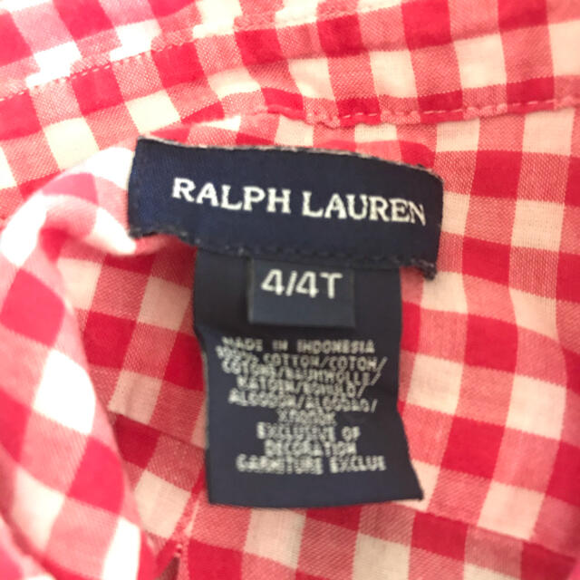 POLO RALPH LAUREN(ポロラルフローレン)のラルフローレン★ギンガムチェックシャツ★100cm キッズ/ベビー/マタニティのキッズ服女の子用(90cm~)(ブラウス)の商品写真