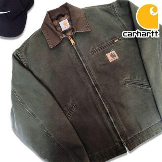 カーハート(carhartt)のCarhartt カーハート ダック デトロイトジャケット M モス オリーブ(ブルゾン)