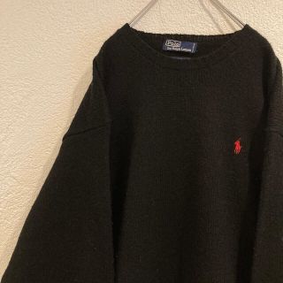 ポロラルフローレン(POLO RALPH LAUREN)の古着 ラルフローレン セーター ニット ブラック 黒 90s POLO ポロ(ニット/セーター)