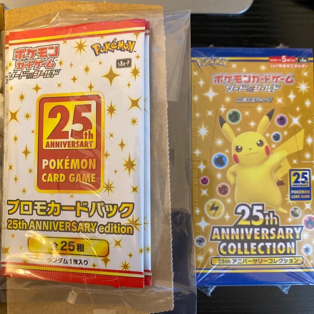 ポケモン(ポケモン)の【プロモパック4パック付き】1BOX 25th ANNIVERSARY パック エンタメ/ホビーのトレーディングカード(Box/デッキ/パック)の商品写真