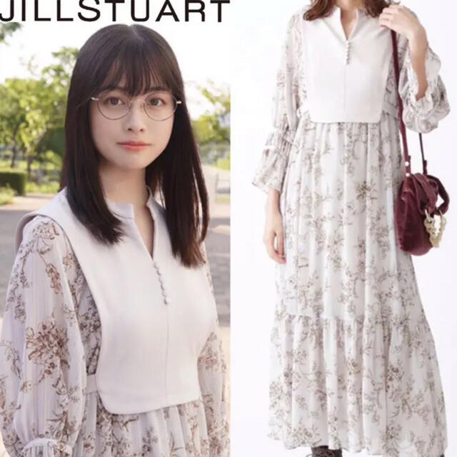 JILLSTUART(ジルスチュアート)の最終お値下げJILLSTUART ジルスチュアート ミランダコンビワンピース レディースのワンピース(ロングワンピース/マキシワンピース)の商品写真