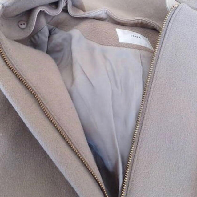 IENA(イエナ)のイエナ 二重織りシャルムフード付コクーンコート38 ブラウン2017aw レディースのジャケット/アウター(ロングコート)の商品写真