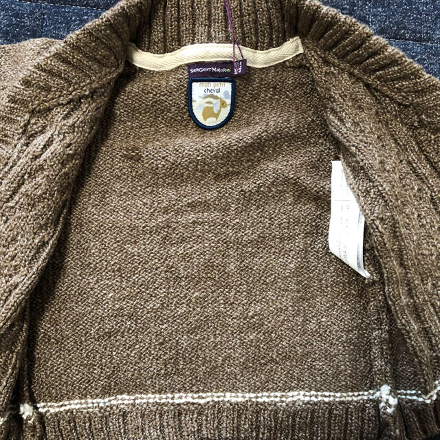 sergent major ニット　カーディガン　未使用　茶 キッズ/ベビー/マタニティのベビー服(~85cm)(ニット/セーター)の商品写真