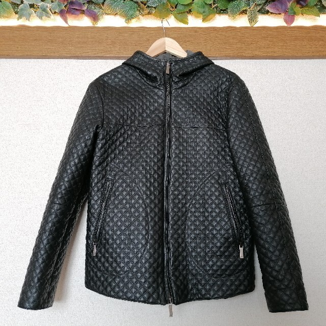 EMPORIO ARMANI ラムレザーブルゾンパーカー - www.dreamsmilesdental