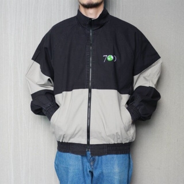 700FILL Earth Logo 2-Tone Warm-Up Jacket