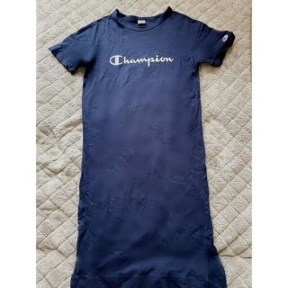 チャンピオン(Champion)のchampion tシャツロングワンピース　M ネイビー(ロングワンピース/マキシワンピース)