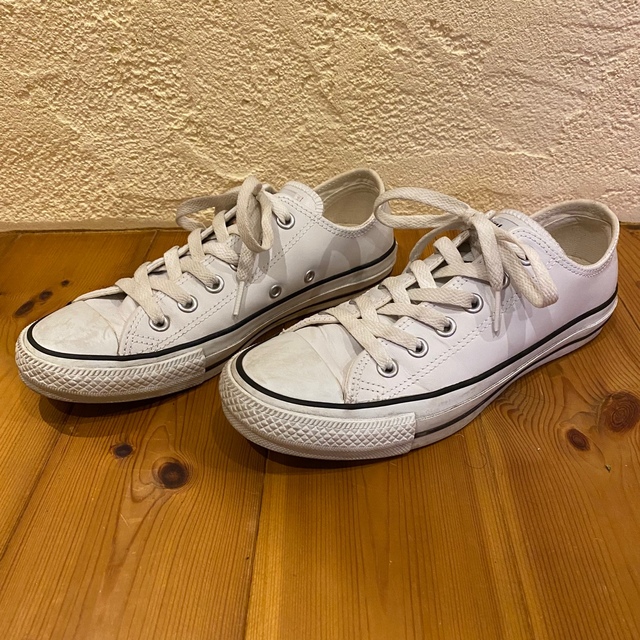 コンバース レザー オールスター ホワイト ローカット converse 美品 レディースの靴/シューズ(スニーカー)の商品写真