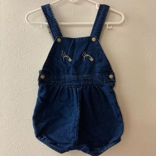 プチバトー(PETIT BATEAU)のプチバトー　サロペット　74cm(ロンパース)