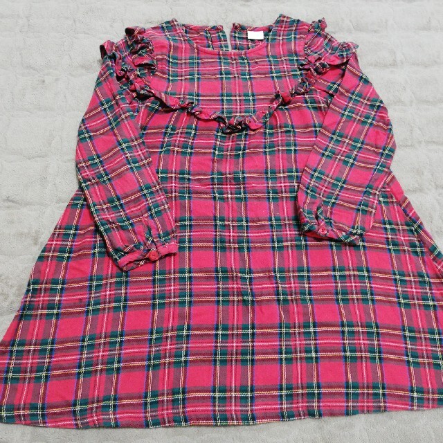 NEXT(ネクスト)のnext 116cm クリスマスカラー　チェックワンピース キッズ/ベビー/マタニティのキッズ服女の子用(90cm~)(ワンピース)の商品写真