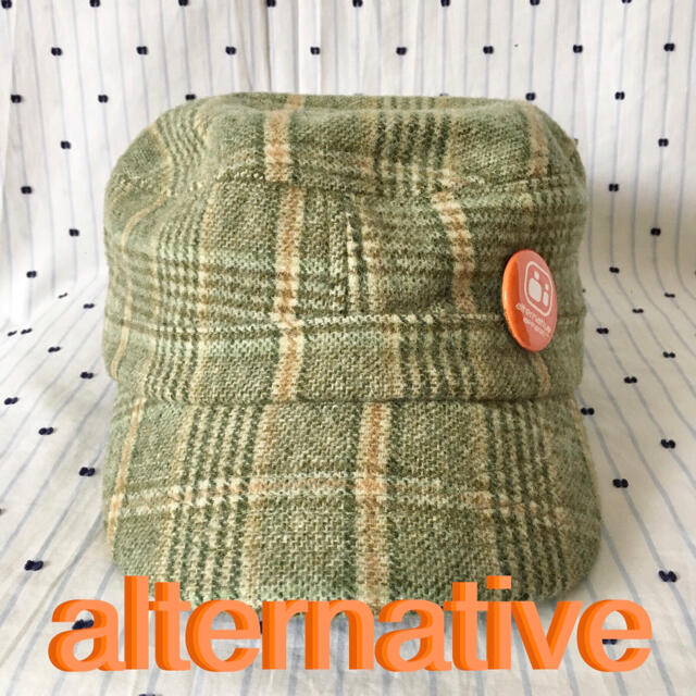 ALTERNATIVE(オルタナティブ)のalternative オルタネイティブチェックwoolワークキャップラスト１ メンズの帽子(キャップ)の商品写真