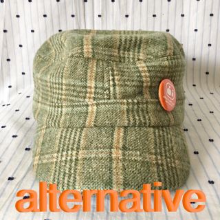 オルタナティブ(ALTERNATIVE)のalternative オルタネイティブチェックwoolワークキャップラスト１(キャップ)