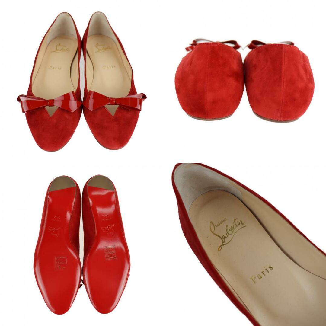 Christian Louboutin(クリスチャンルブタン)のChristian Louboutin クリスチャンルブタン  VINODO FLAT パンプス 1170185 スウェード エナメル  レッド   フラットパンプス バレエパンプス リボン 参考サイズ約23.5cm スエード 36 1/2【本物保証】 レディースの靴/シューズ(ハイヒール/パンプス)の商品写真