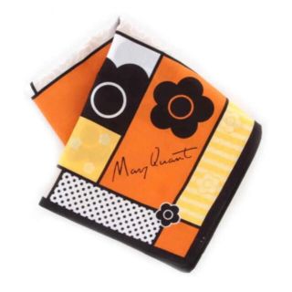 マリークワント(MARY QUANT)の💛✳︎マリークワント・プリントハンカチ✳︎❤︎✳︎新品未使用・オレンジ(ハンカチ)