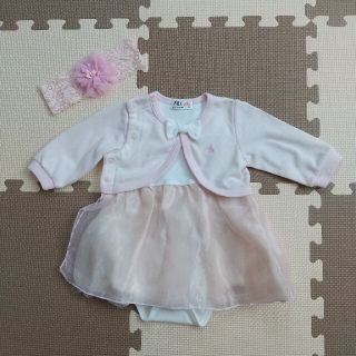 ポロラルフローレン(POLO RALPH LAUREN)のポロベビー ロンパース ベビードレス 70cm ピンク フォーマル 女の子(ロンパース)