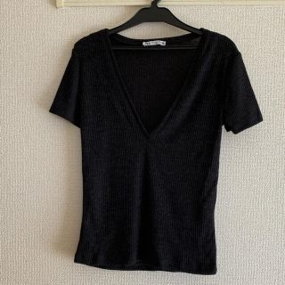 ザラ(ZARA)の未使用 ZARA ザラ カットソー リブ Vネック Tシャツ(カットソー(半袖/袖なし))