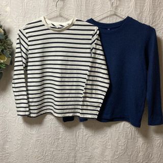 ユニクロ(UNIQLO)のユニクロ  ソフトニットフリース＋GU ジーユー ボーダーカットソー 2枚セット(ニット)