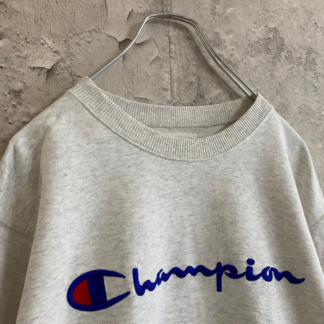 Champion - チャンピオン スウェット 刺繍ロゴ 古着 ホワイト かわいい