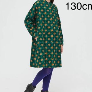 マリメッコ(marimekko)の日本未発売★uniqlo marimekko キッズワンピース　ポピー　グリーン(ワンピース)