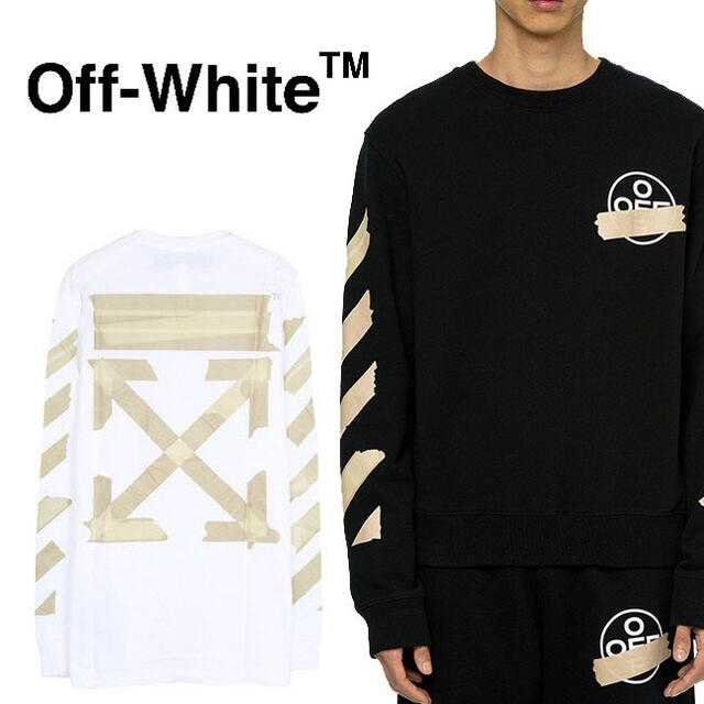 メンズOFF-WHITE TAPE ARROWS L/S TEE ロンT